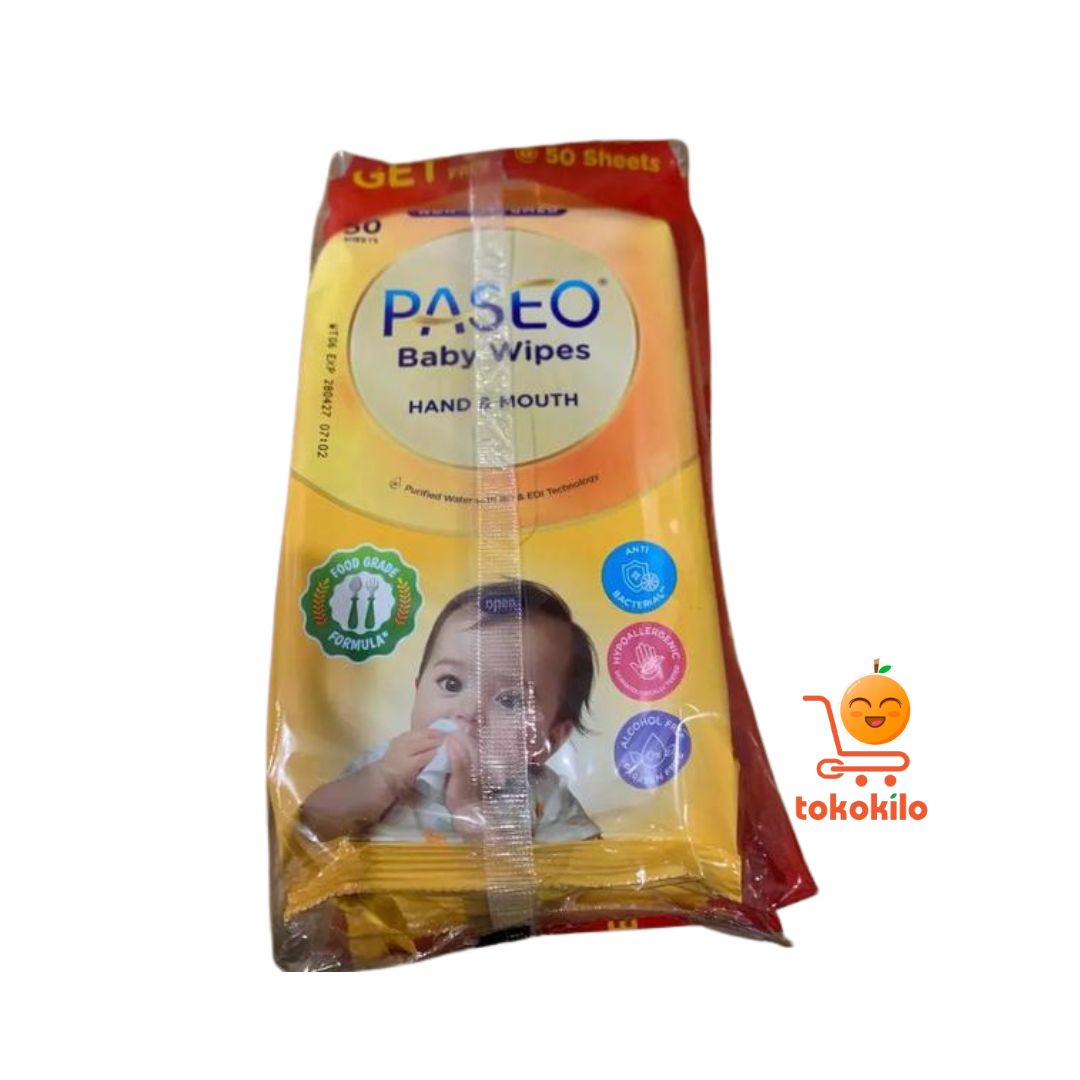 Tisu Basah Paseo Baby Wipes Chamomile Tangan & Mulut 50 Sheets