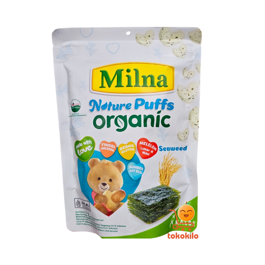 Milna Nature Puffs Organic rasa Rumput Laut 13gr