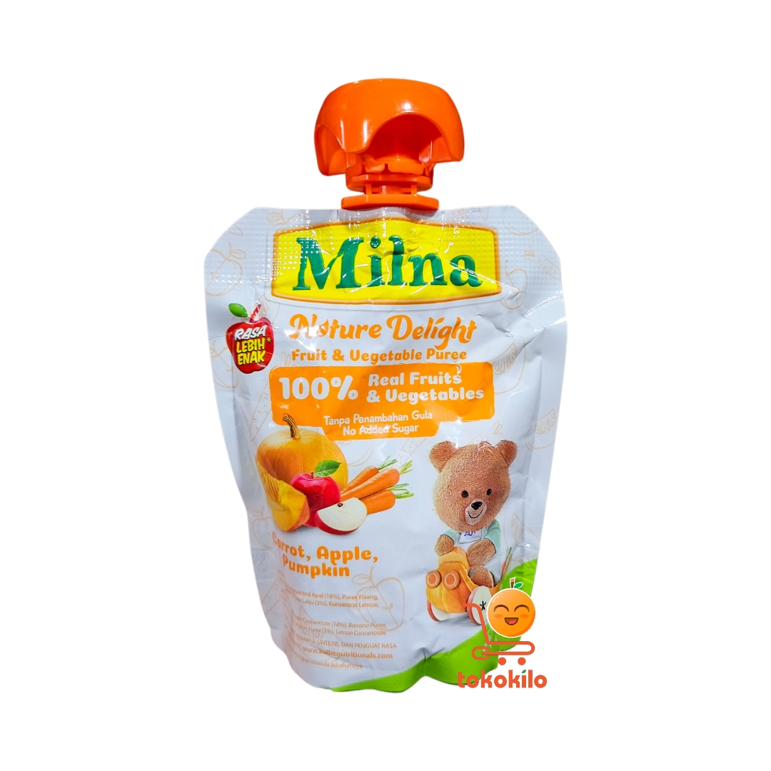 Milna Nature Delight Fruit & Vegetable Puree rasa Wortel, Apel, dan Labu 80gr