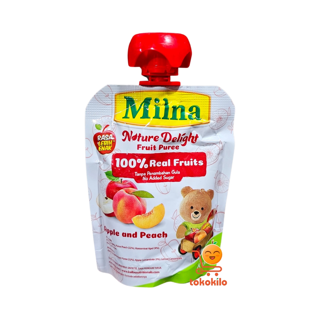 Milna Nature Delight Fruit Puree rasa Apel & Persik 80gr