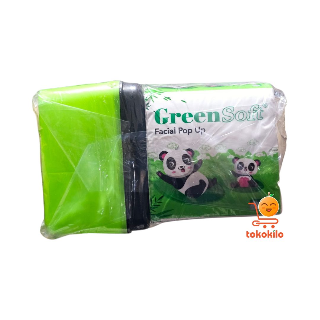 Tisu Wajah GreenSoft Facial Pop Up + Tempat Tisu