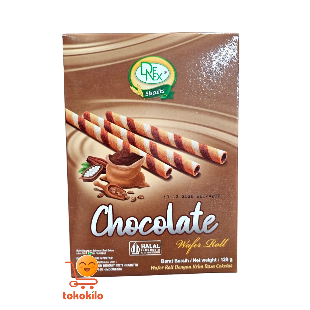 Cemilan Wafer Roll Denex Rasa Coklat 120gr