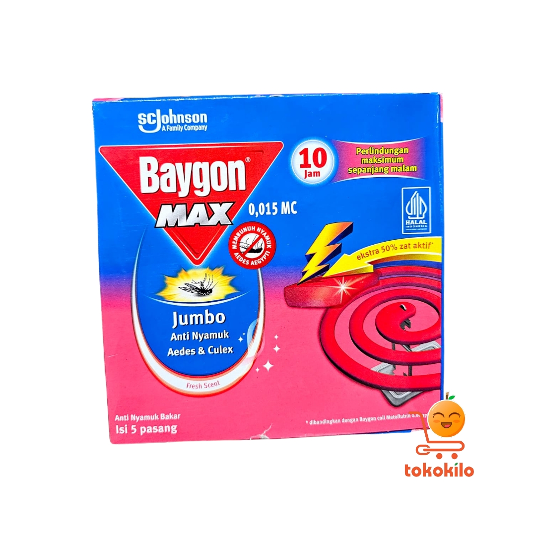 Baygon Bakar Max Jumbo wangi Fresh Scent 5 pasang