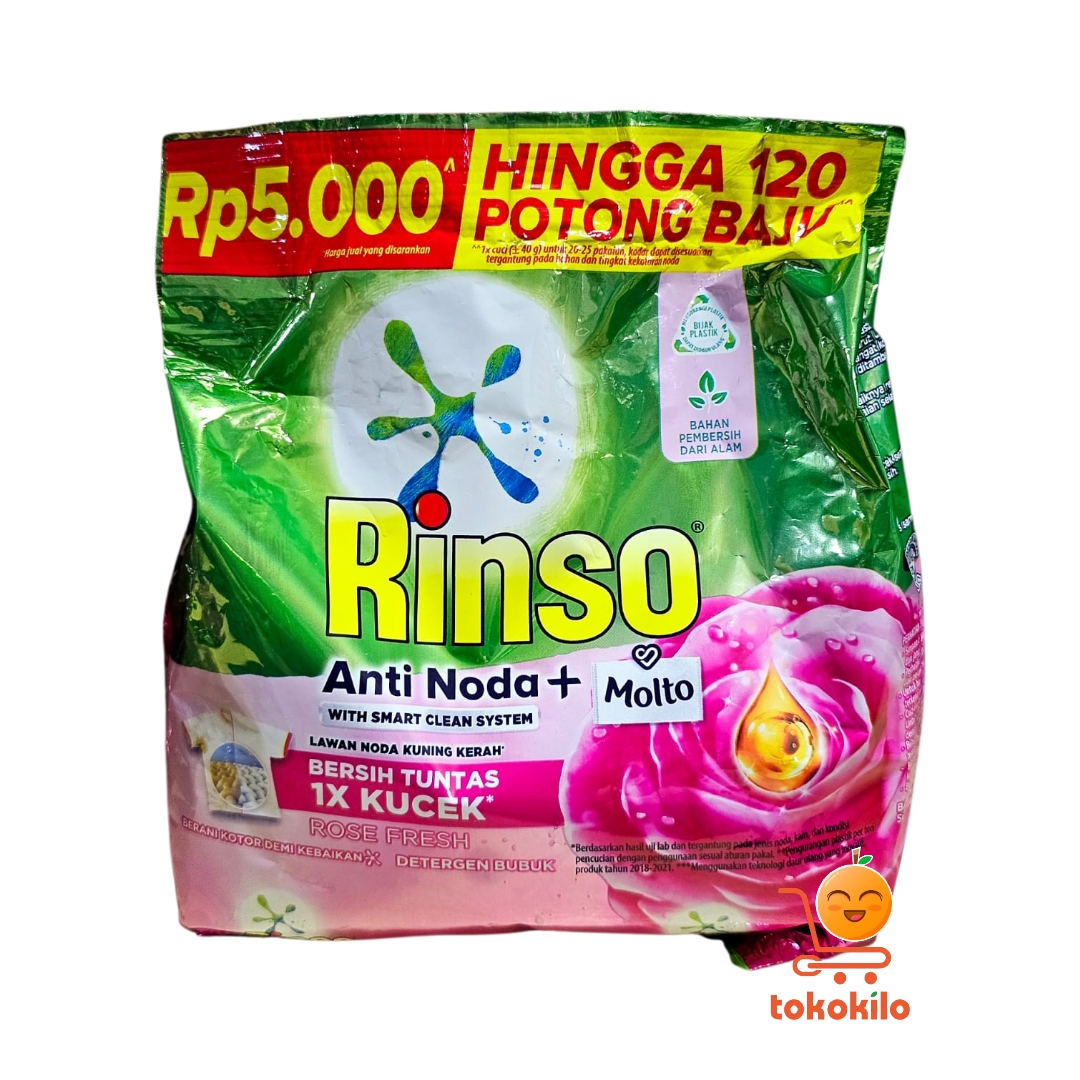 Rinso Anti Noda + Molto varian Rose Fresh 195gr