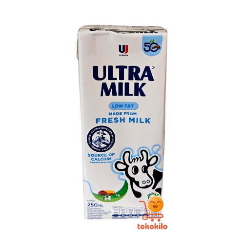 Susu Ultra Milk Low Fat Rasa Original 250ml, 1000ml