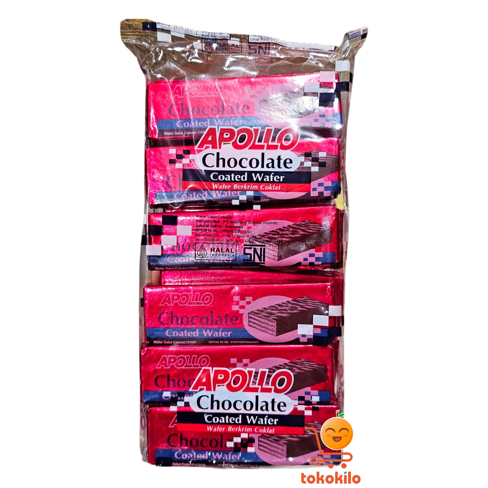 Apollo Wafer Coklat (1 Bungkus X 12pcs) 144gr