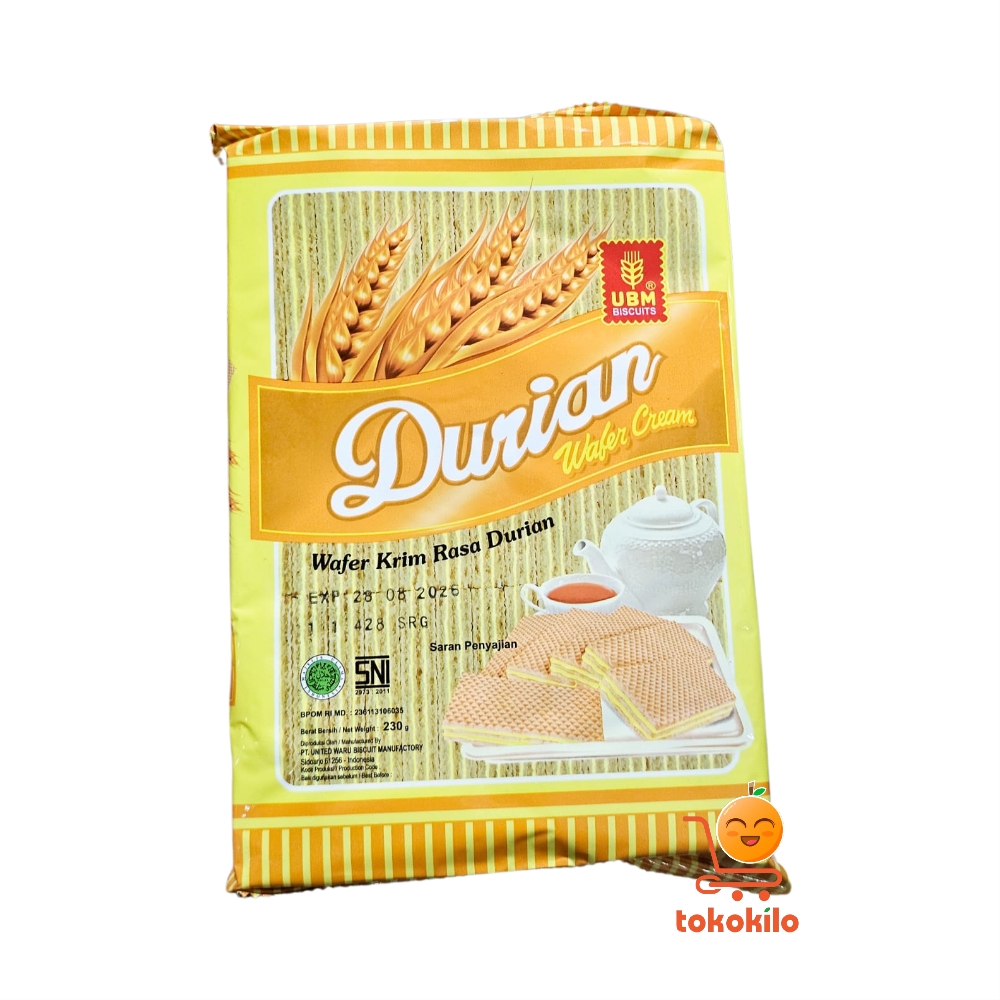Cemilan Wafer UBM Rasa Krim Durian 230gr