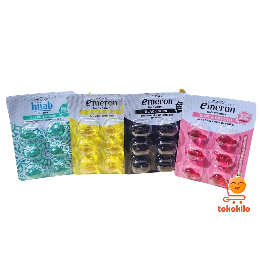 Emeron Hair Vitamin Black Shine, Damage Care Kuning, Hijab Clean & Fresh Tosca, Soft & Smooth Pink