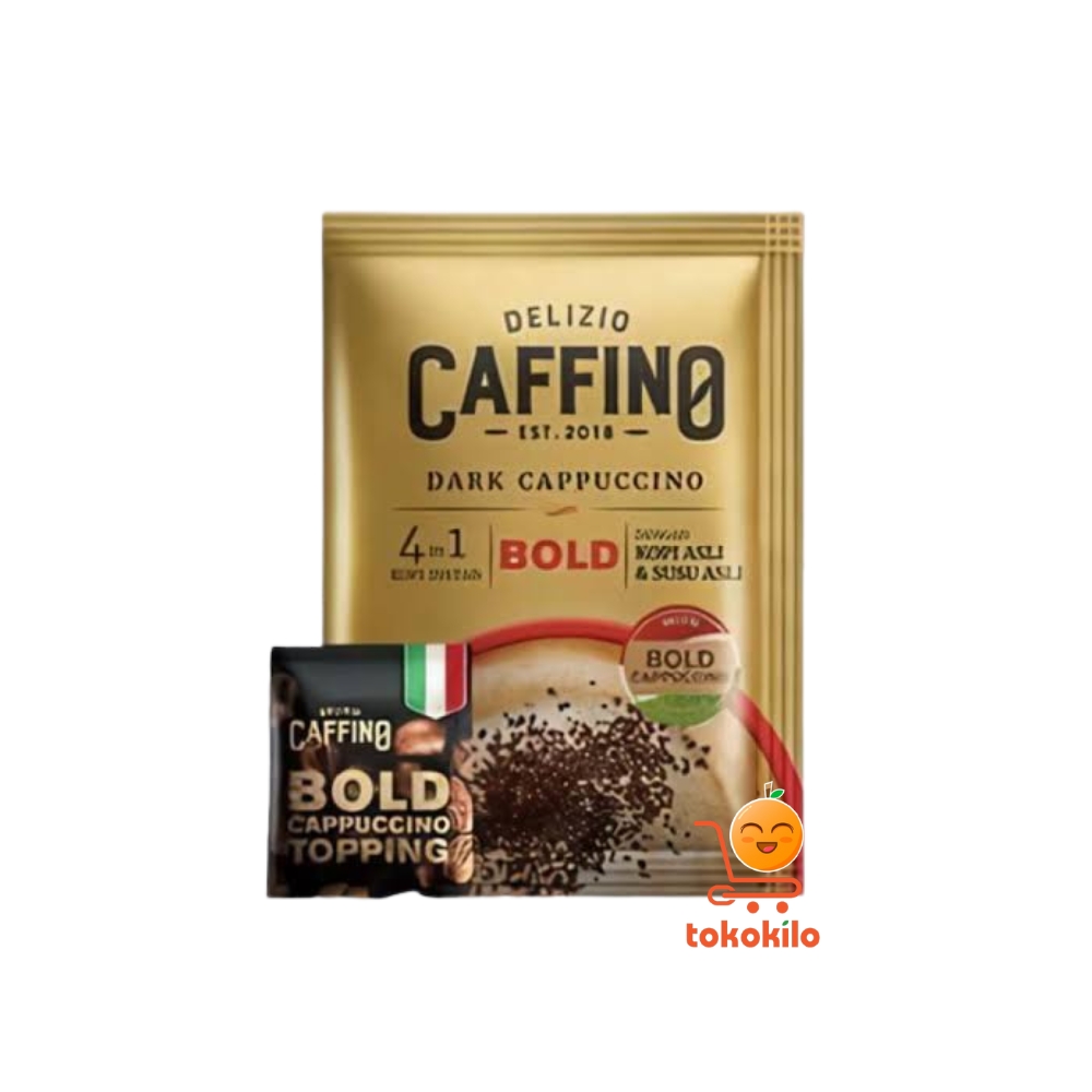 Caffino Bold Dark Cappuccino 25gr (1 Pack X 5 sachet), (1 Bag X 150gr)