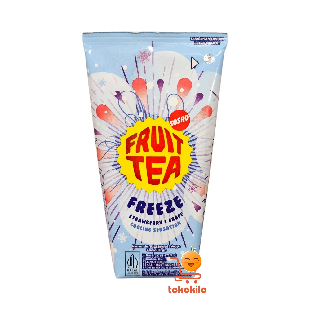 Minuman Fruit Tea Freeze Kotak Rasa Stroberi & Anggur 200ml