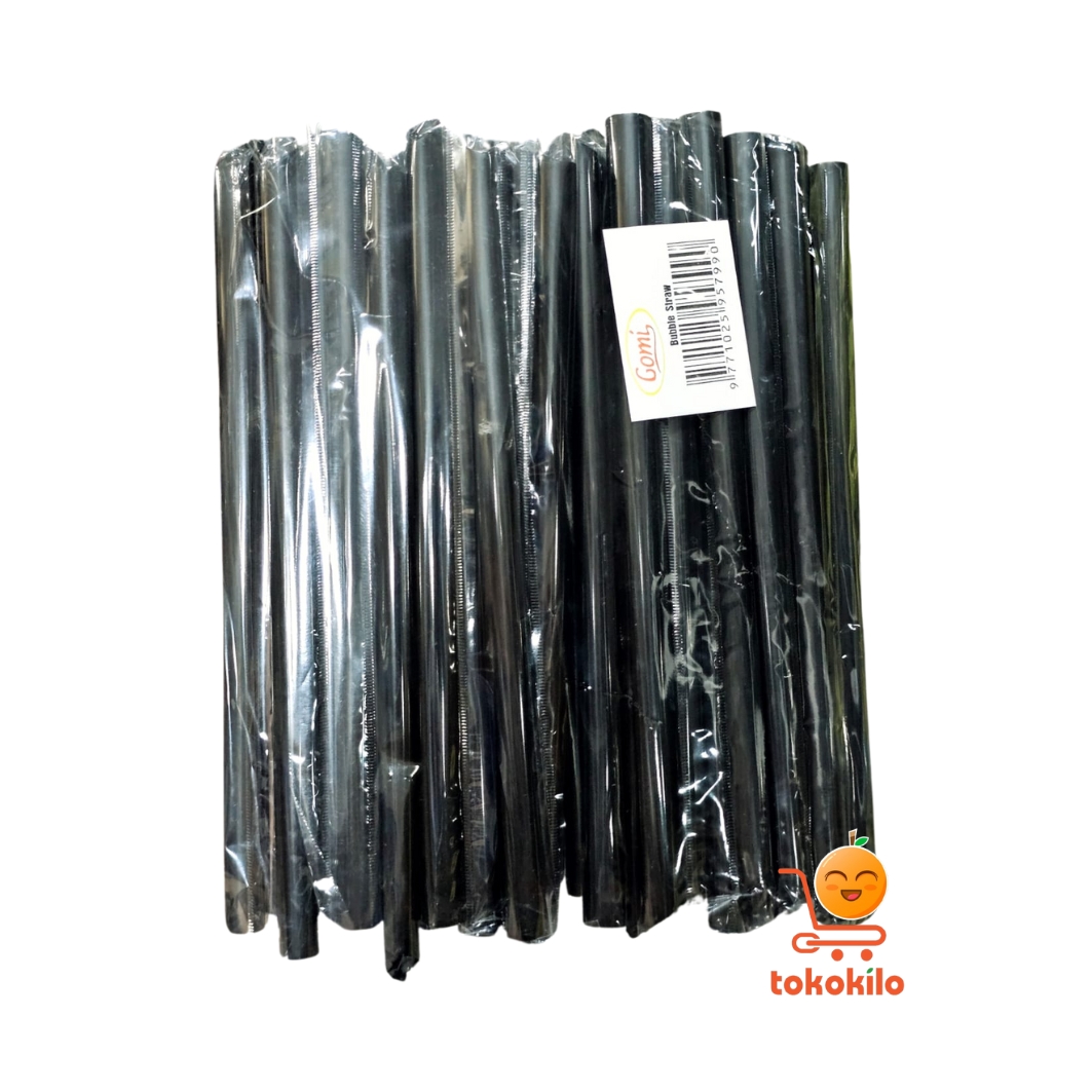 Gomi Bubble Straw Sedotan Plastik Hitam