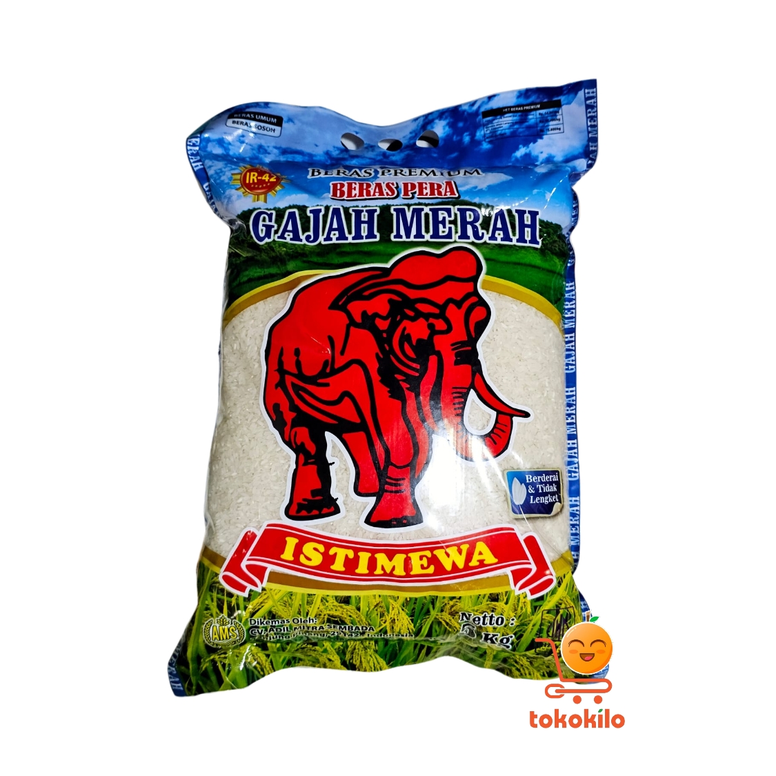 Beras Pera Gajah Merah Istimewa 5kg, 25kg