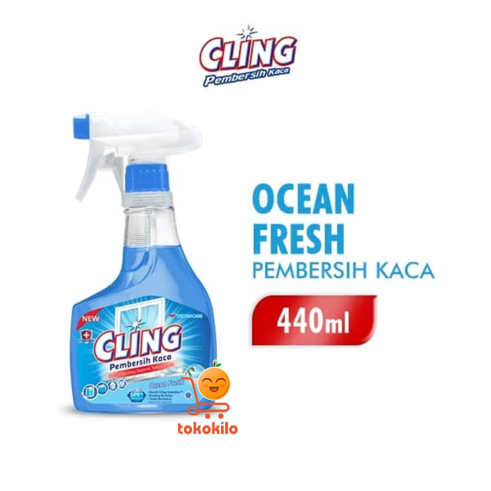 Cling Pembersih Kaca Ocean Fresh 440ml