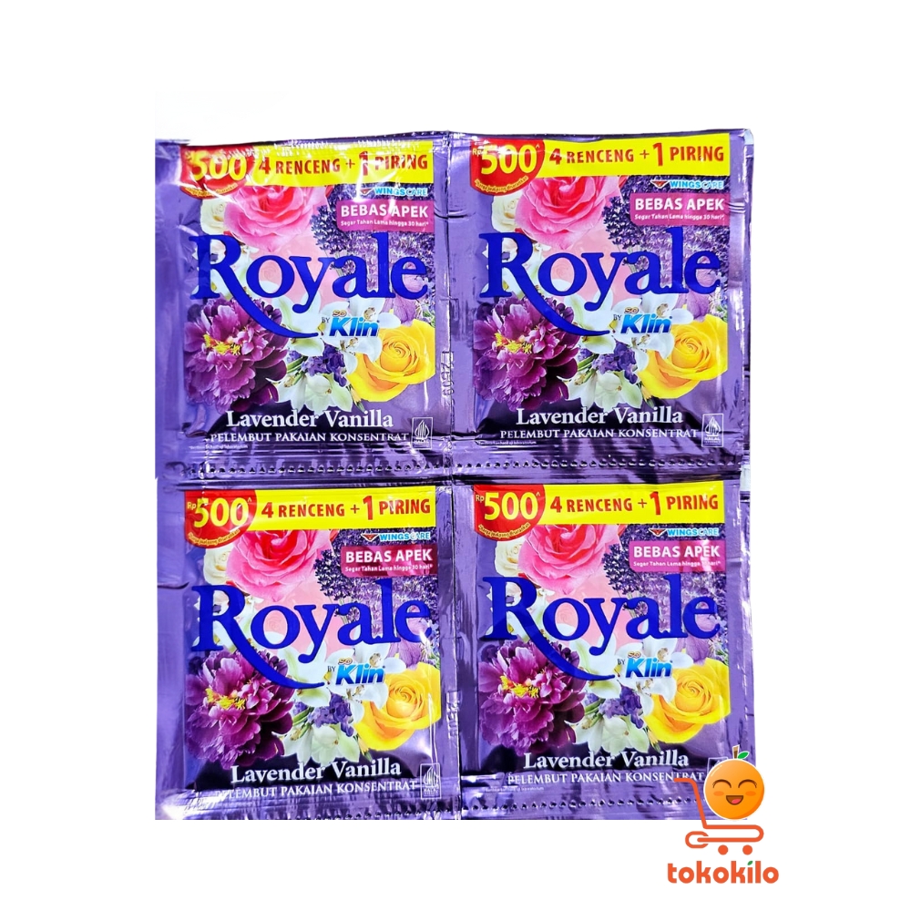Soklin Royale Lavender Vanilla Pelembut Pakaian 13ml ( 1 Pack X 12 Sachet)