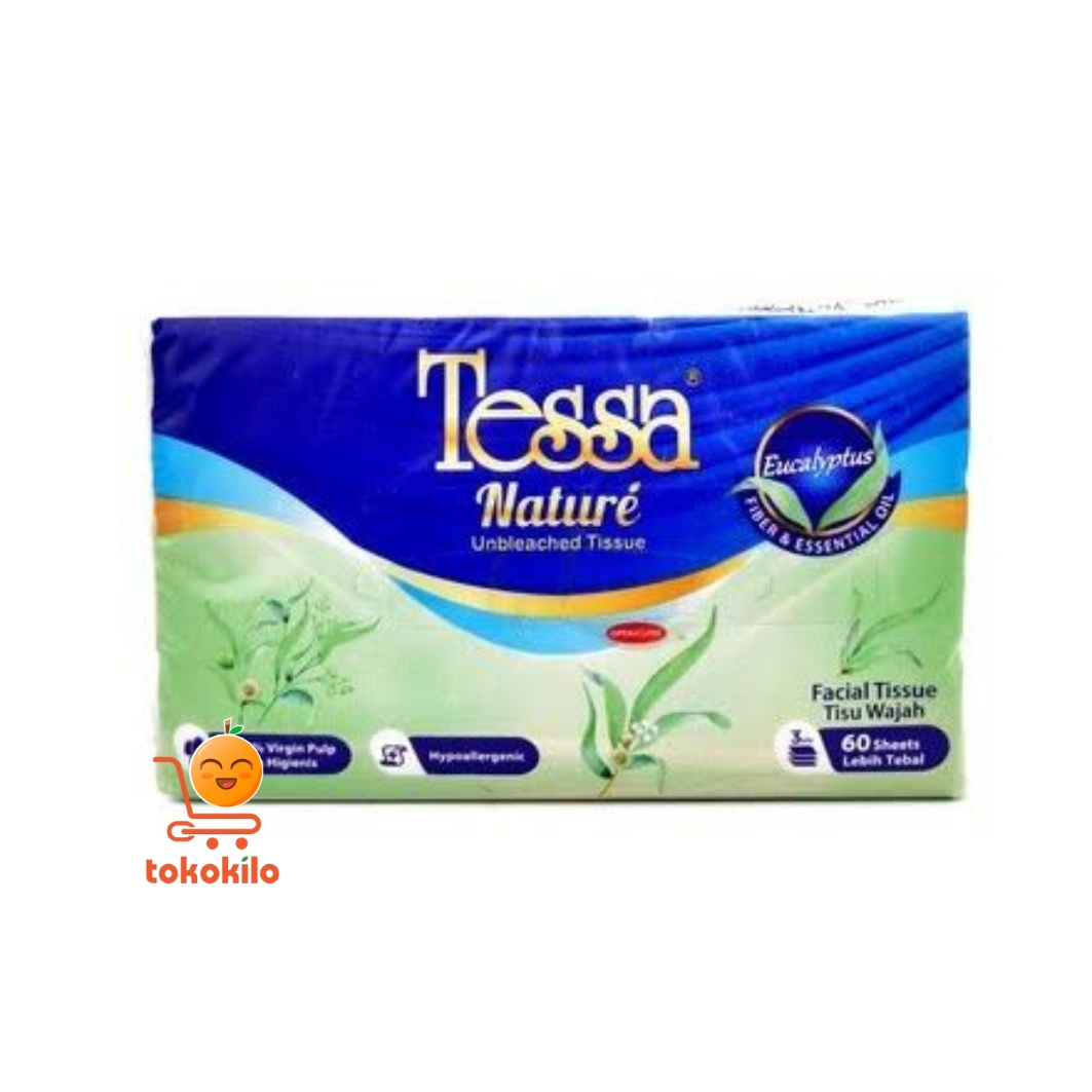 Tessa Facial Naturé Unbleached dengan Eucalyptus Fiber & Essential Oil (60 sheets)