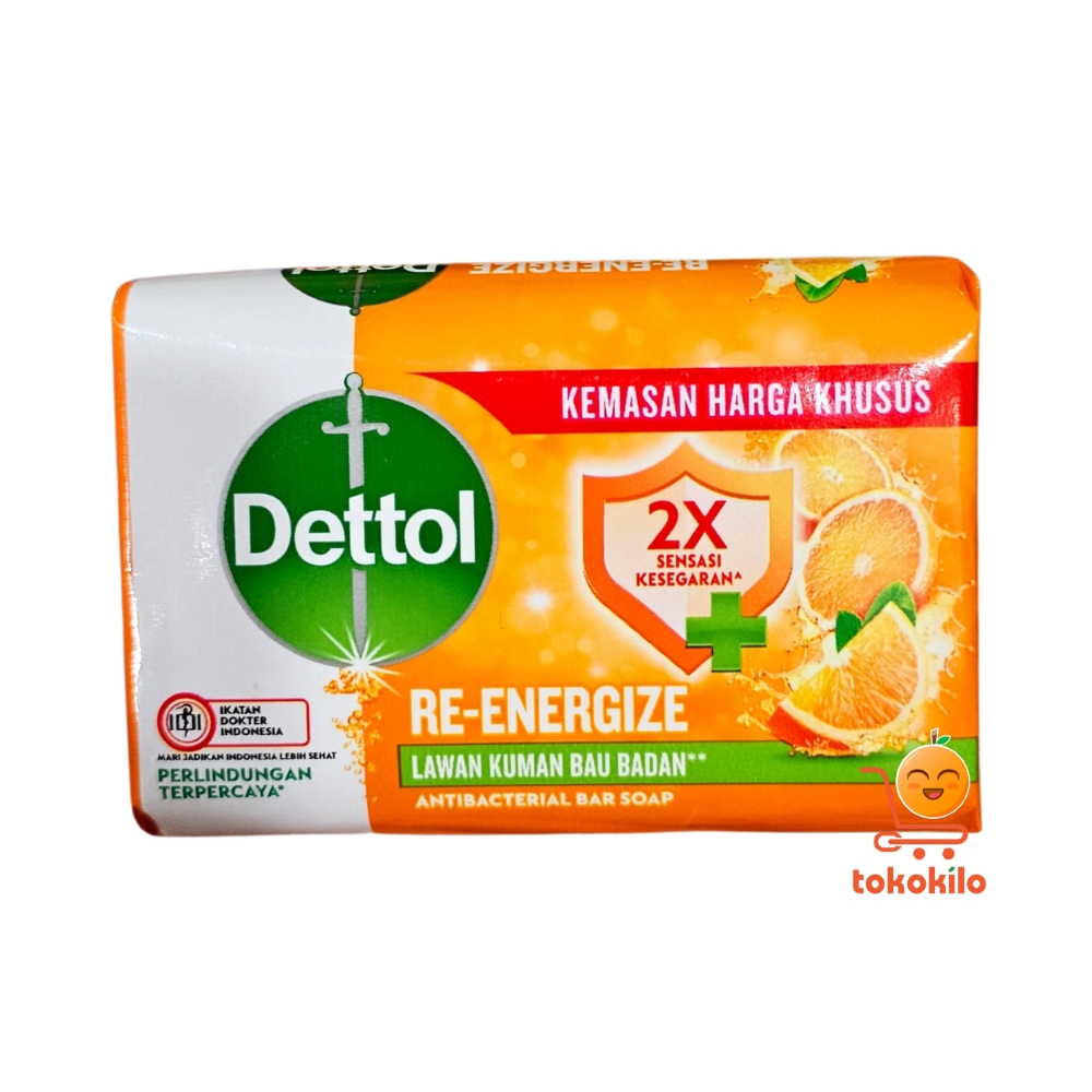 Dettol Sabun Antibakteri Re-Energize 60gr, 100gr