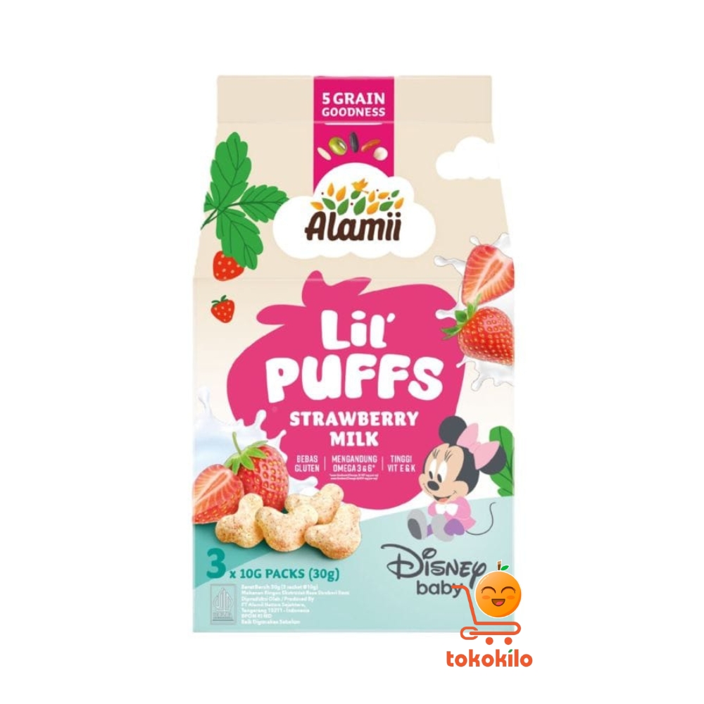 Alamii Lil' Puffs rasa Strawberry Milk 30gr