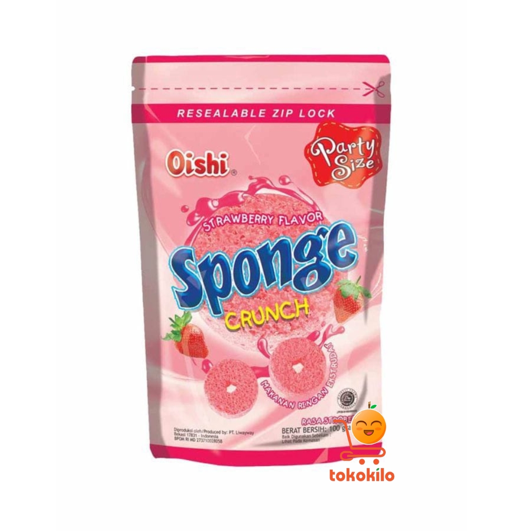 Oishi Sponge Crunch rasa Stroberi 100gr