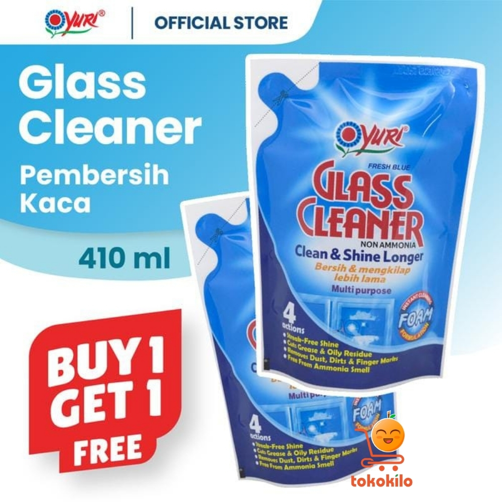  Pembersih Kaca Yuri Glass Fresh Blue 410ml BANDED (Beli 1 GRATIS 1)