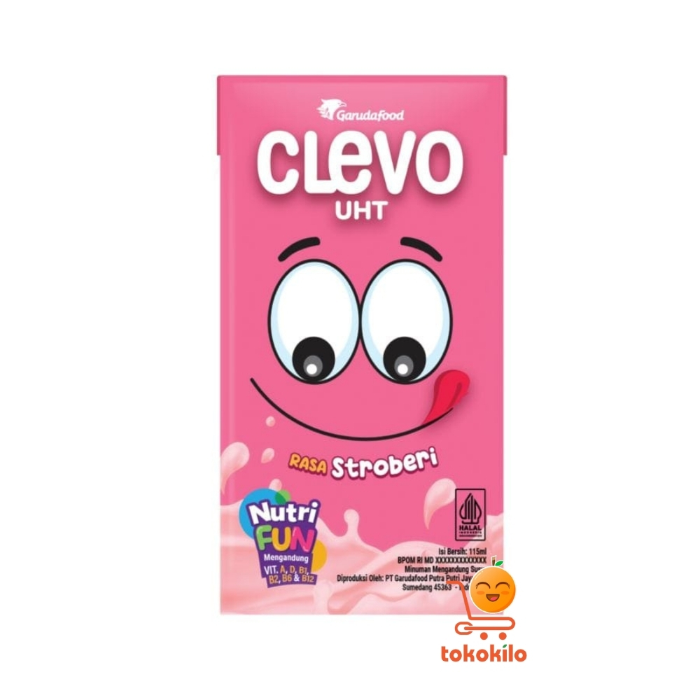 Susu UHT Clevo rasa Stroberi 115ml