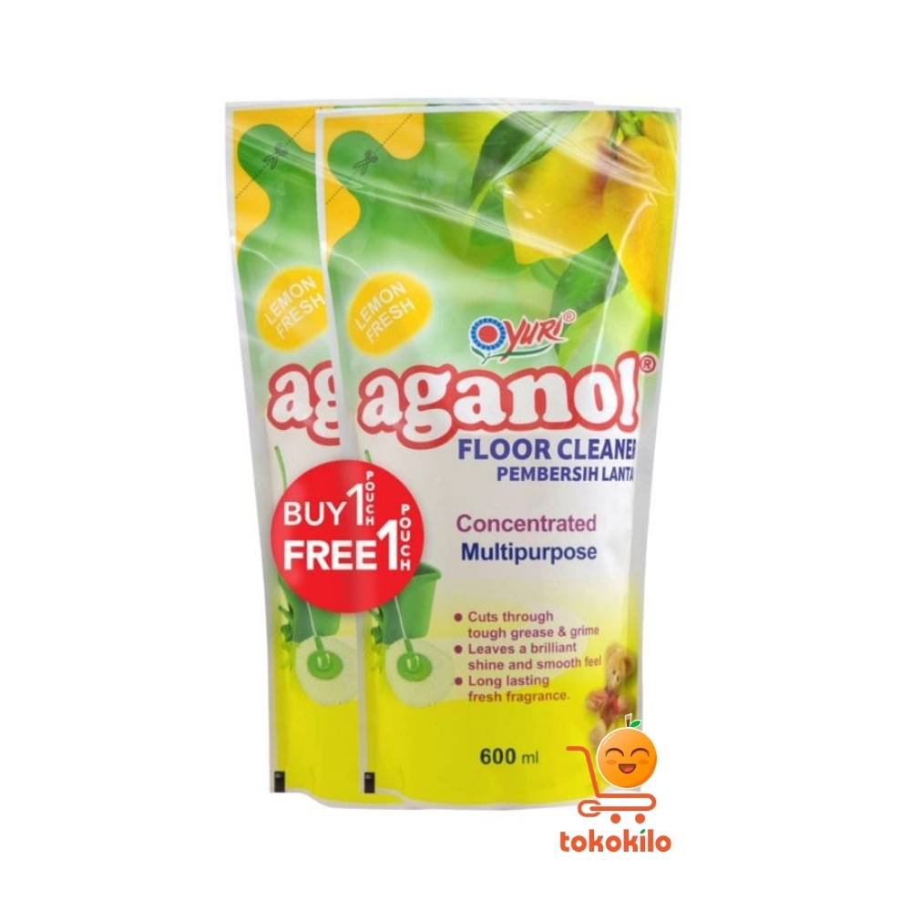 Pembersih Lantai Yuri Aganol Lemon Fresh 600ml BANDED (Beli 1 GRATIS 1)