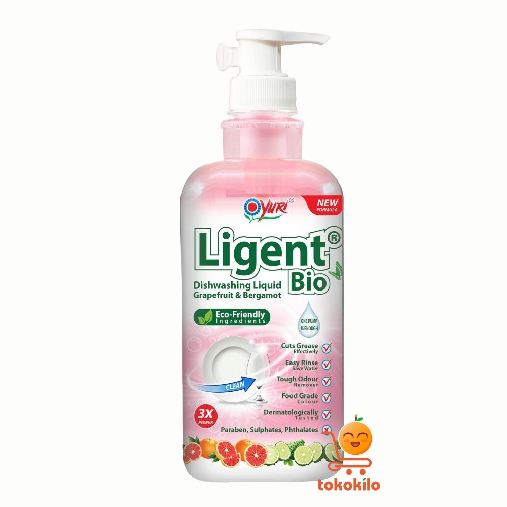 Sabun Cuci Piring Yuri Ligent Bio Grapefruit & Bergamot 1L