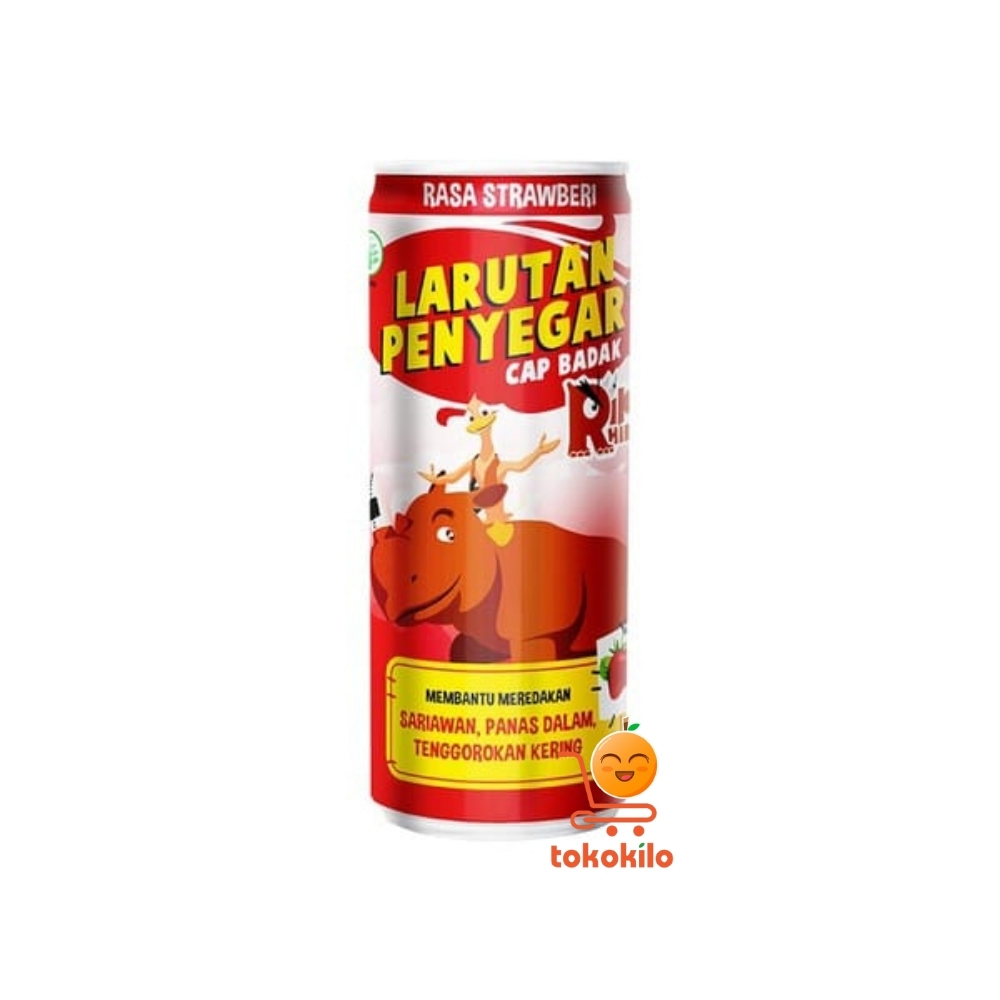 Larutan Penyegar Slim Cap Badak Rasa Stroberi 238ml