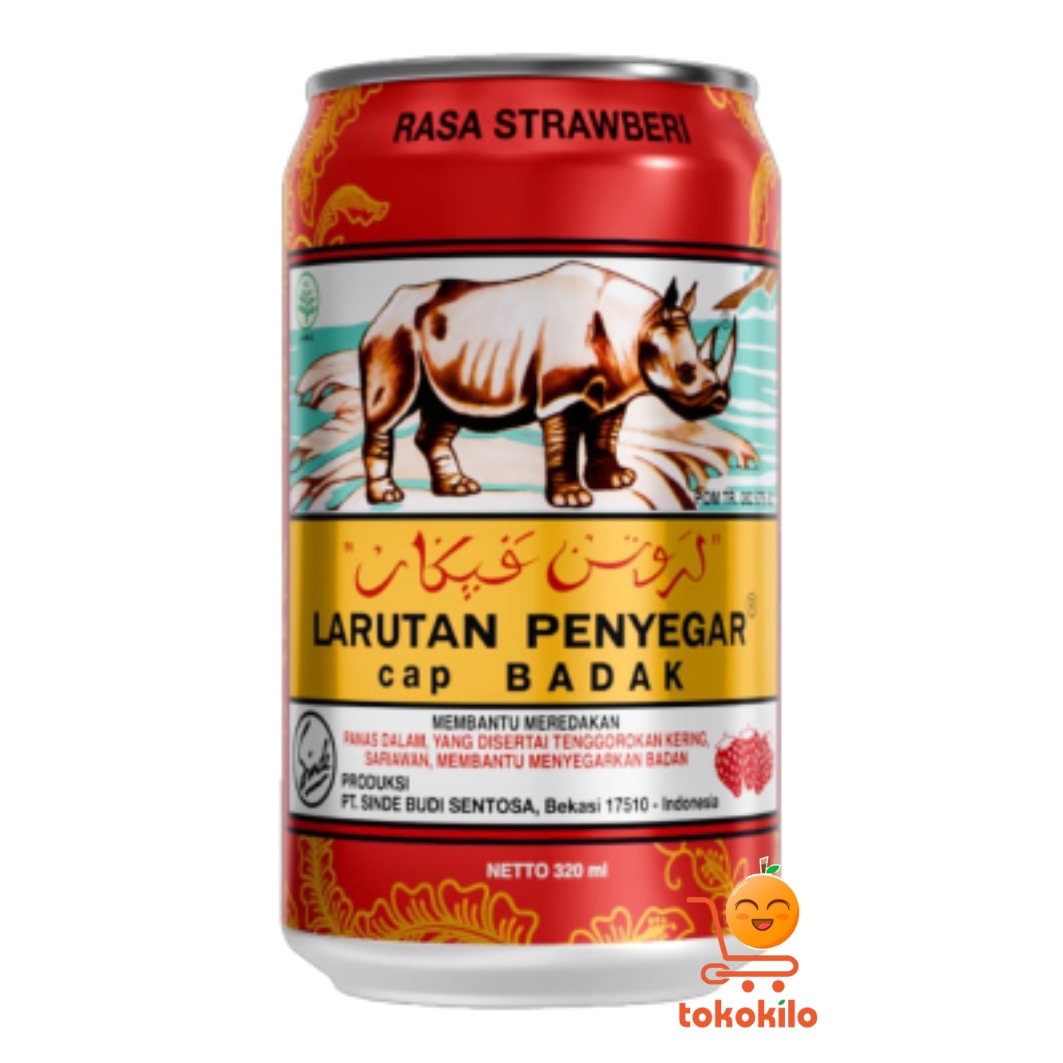 Larutan Penyegar Cap Badak rasa Stroberi 320ml