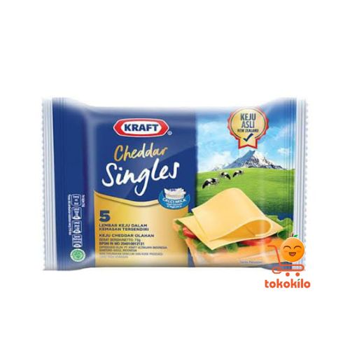 Keju Kraft Cheddar Singles 5 Sheet 75gr, 10 Sheet 150gr