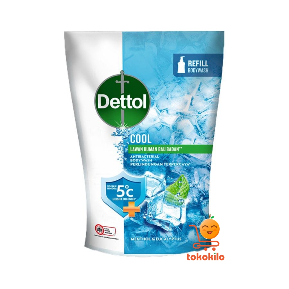 Dettol Body Wash Refill Cool 370ml BANDED (GRATIS Sabun Batang 100gr) 