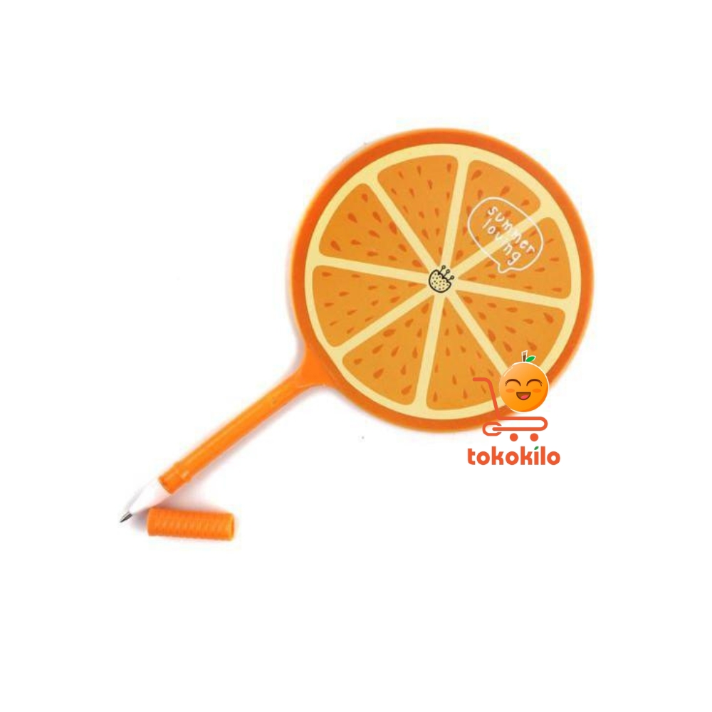 Pulpen Kipas Motif Buah Jeruk 2 GRATIS 1