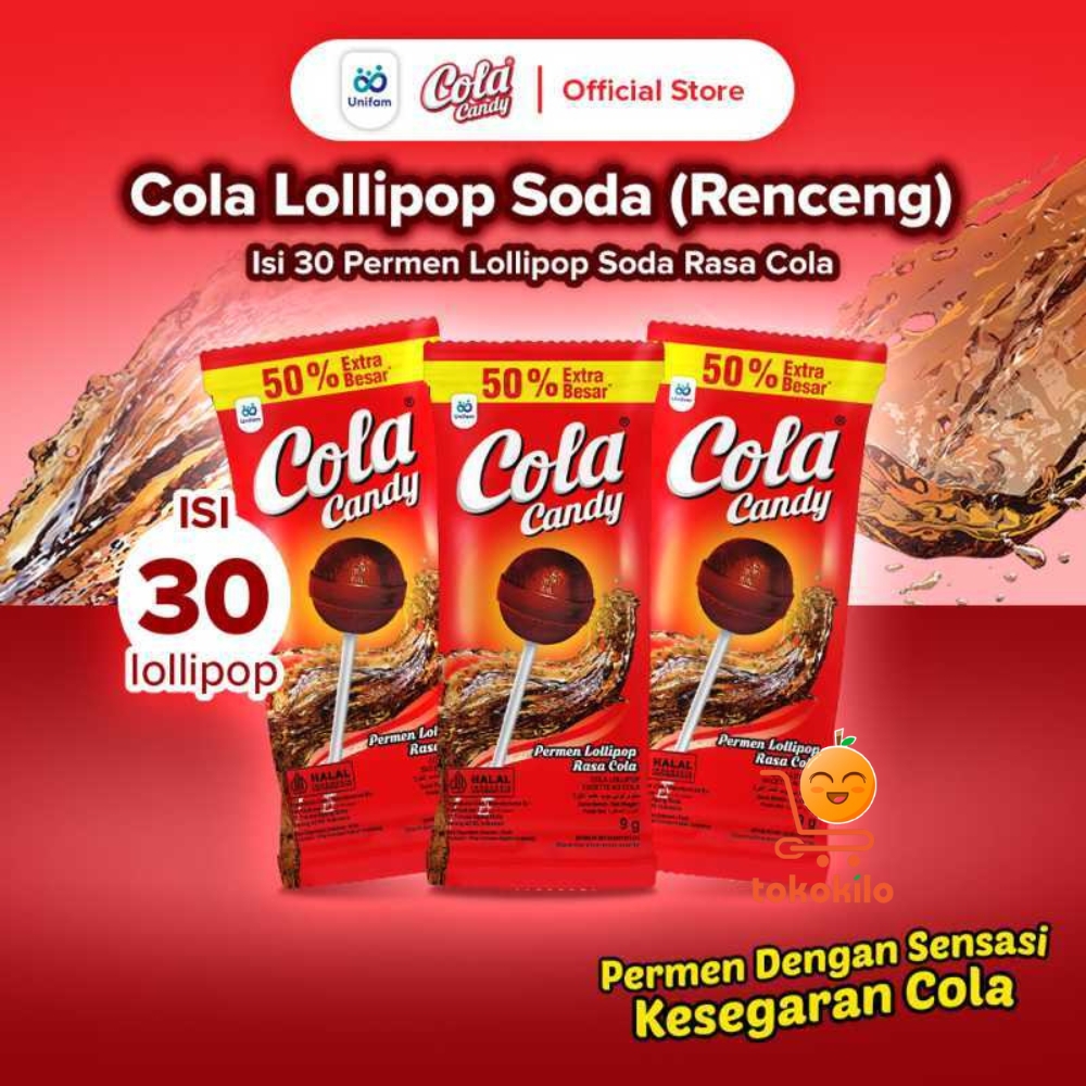 Cola Lollipop Soda 9gr (1 Pack X 30bks)