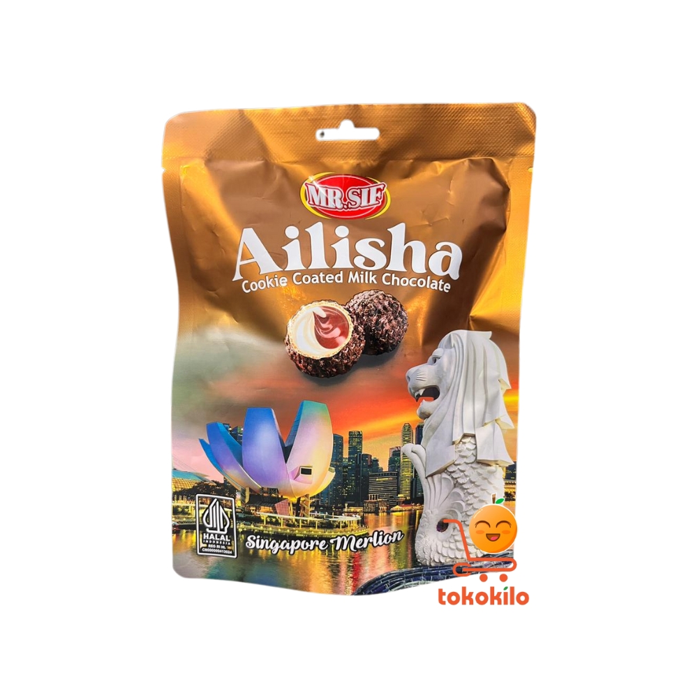 Mr. Sif Ailisha Cookie Coated Milk Chocolate 70gr, 200gr