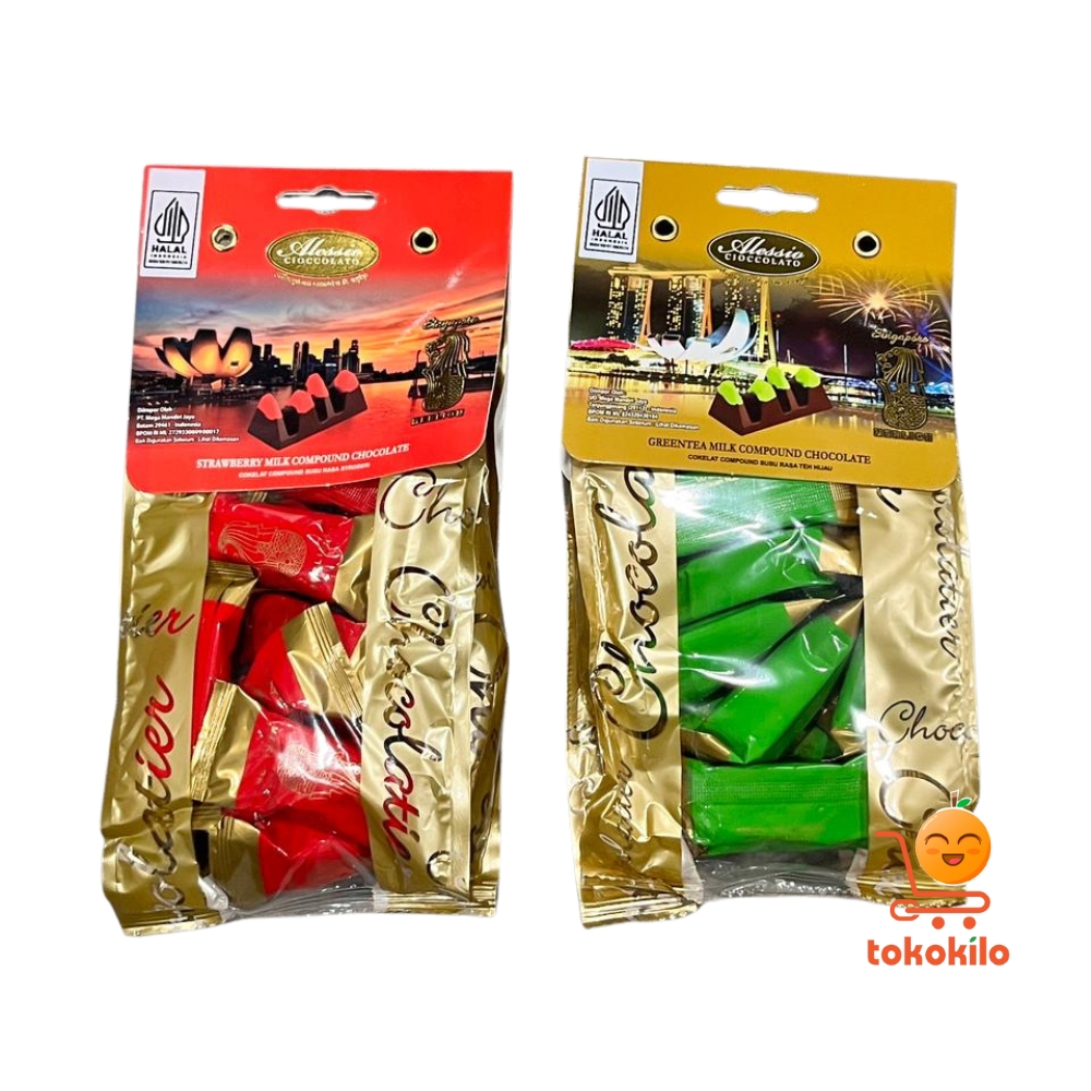 Alessio Cioccolato Milk Compound rasa Strawberry, Green Tea 72gr