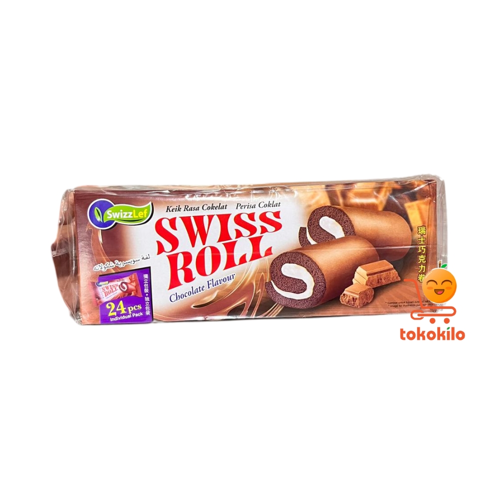Swizzlef Swiss Roll rasa Cokelat 432gr (1 Box X 24pcs)