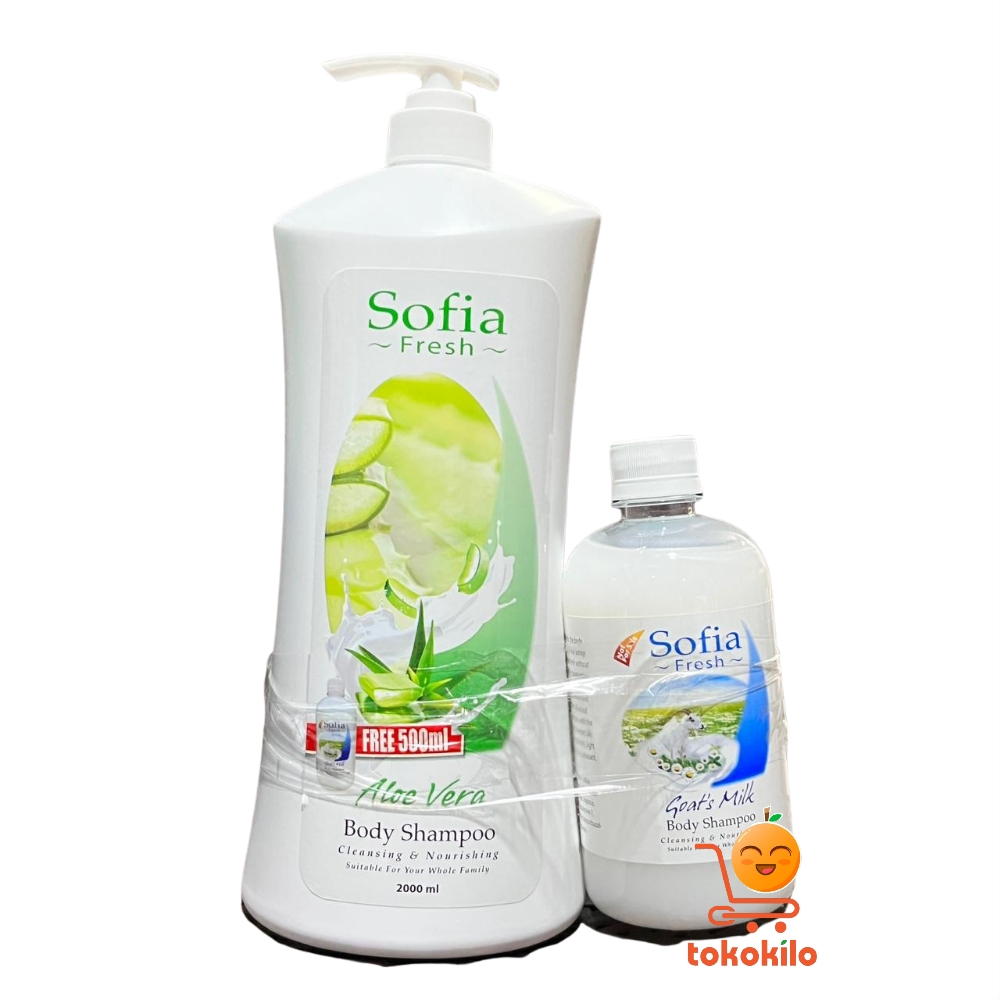 Sofia Fresh Aloe Vera Body Shampoo 2 L BANDED (Beli 1 GRATIS Body Shampoo 500ml)
