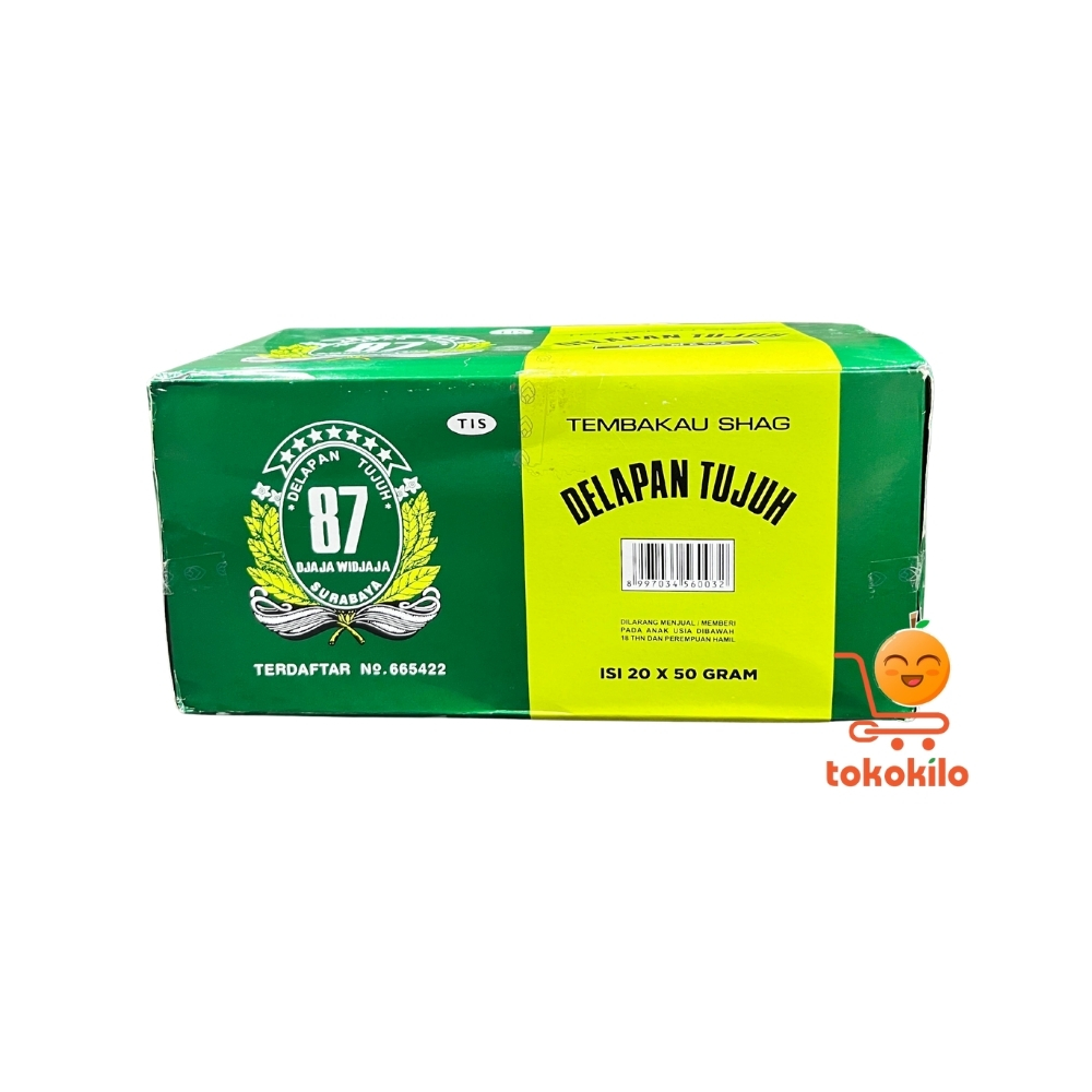 Tembakau Shag Delapan Tujuh (87) Varian Hijau 20x50gr
