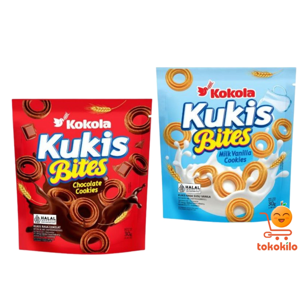 Kokola Kukis Bites Chocolate Cookies dan Milk Vanilla Cookies 30gr